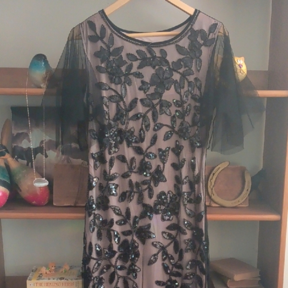 Chic Black Sequin Maxi Dress